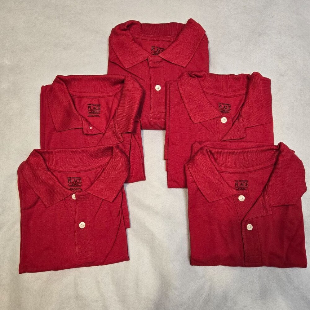 Children's Place Boys Red Polo Shirts Size‎ XL Lot Of 5
